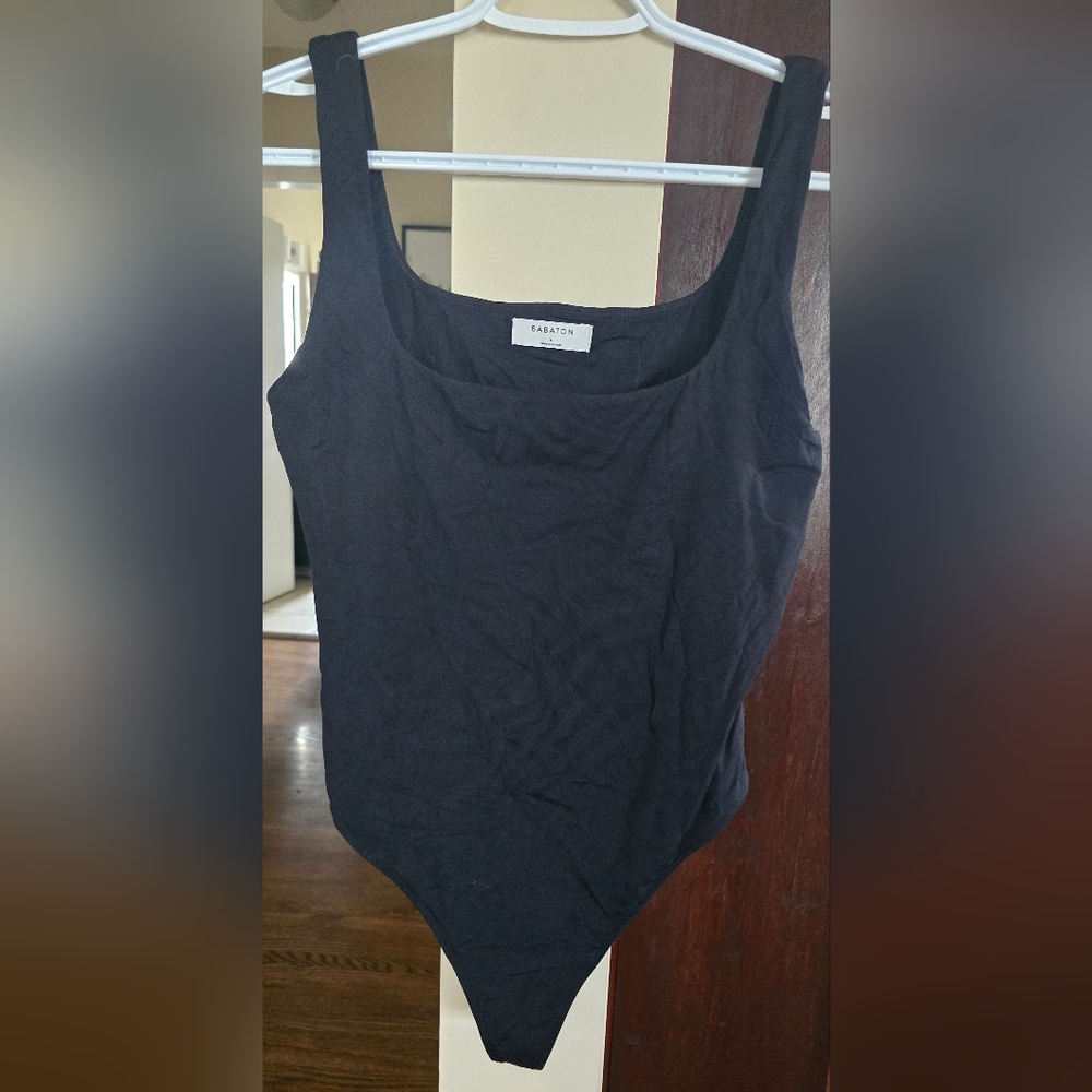 Babaton Squareneck Black Contour Bodysuit